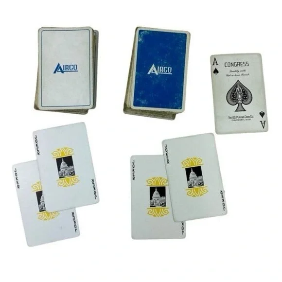 AIRCO AIRCRAFT Aviation Vintage Black White Double Deck Playing Cards 54 Cards - Picture 3 of 12